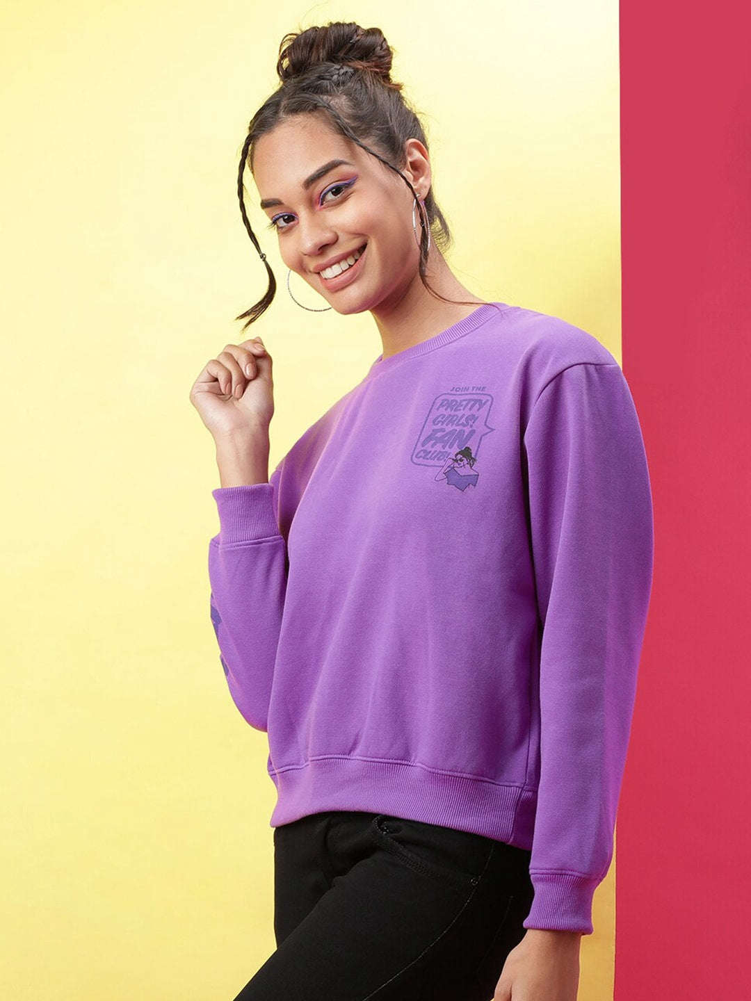 Women's Back Printed Regular Fit Sweatshirt