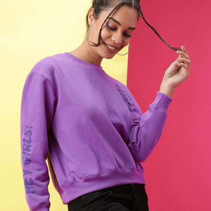 Women's Back Printed Regular Fit Sweatshirt