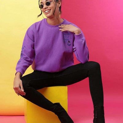 Women's Back Printed Regular Fit Sweatshirt