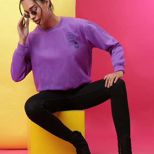 Women's Back Printed Regular Fit Sweatshirt