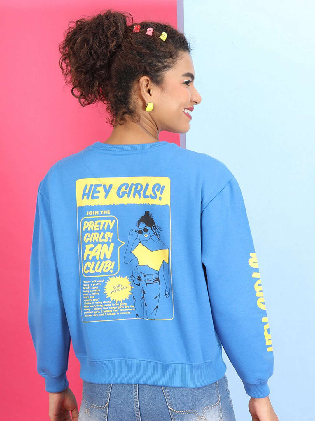 Women's Back Printed Regular Fit Sweatshirt