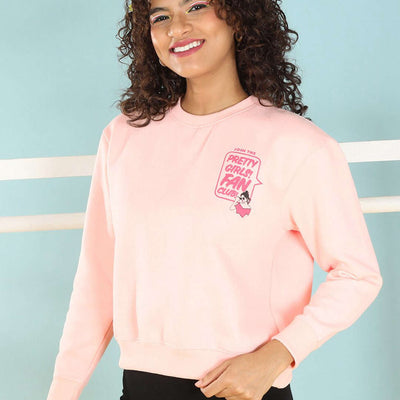 Women's Back Printed Regular Fit Sweatshirt