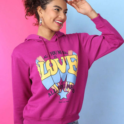 Women's Printed Regular Fit Sweatshirt