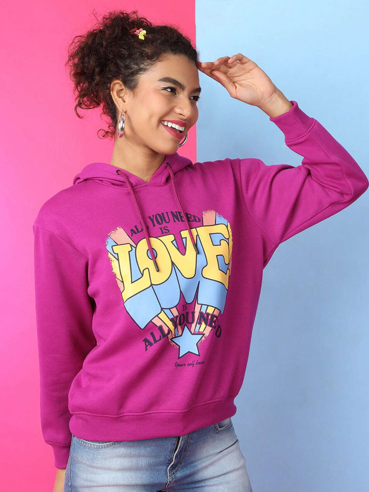 Women's Printed Regular Fit Sweatshirt