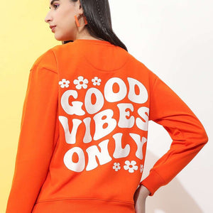 Women's Back Printed Regular Fit Sweatshirt
