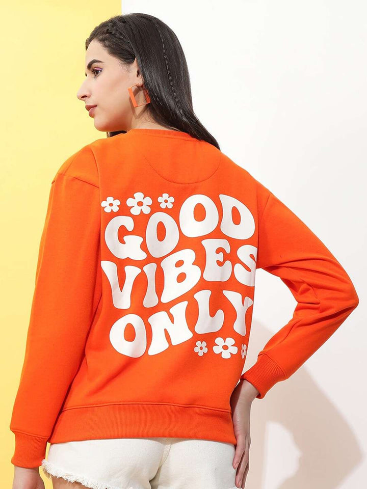 Women's Back Printed Regular Fit Sweatshirt