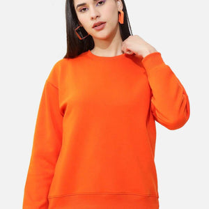 Women's Back Printed Regular Fit Sweatshirt