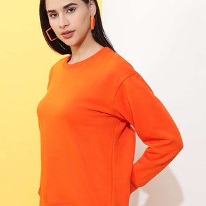 Women's Back Printed Regular Fit Sweatshirt