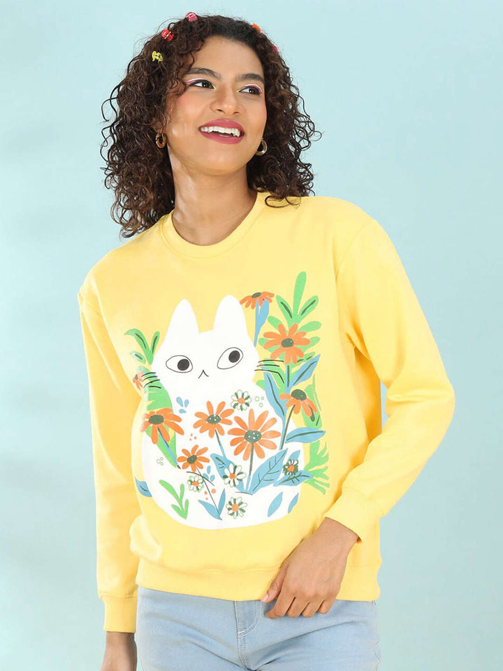 Women's Printed Regular Fit Sweatshirt