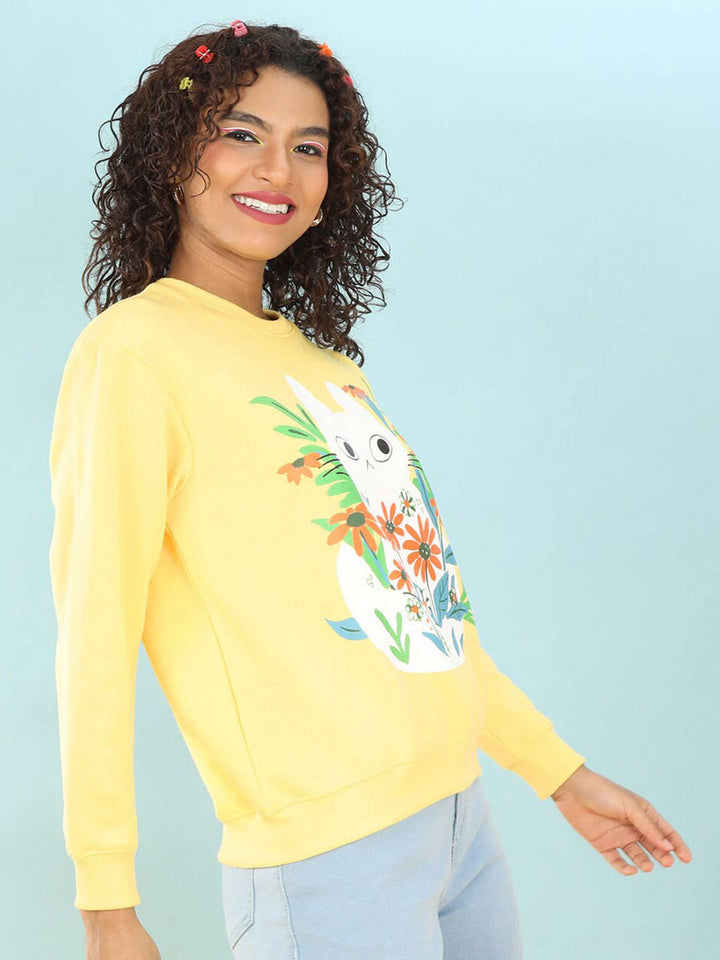 Women's Printed Regular Fit Sweatshirt