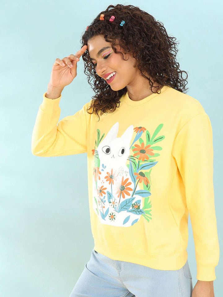 Women's Printed Regular Fit Sweatshirt