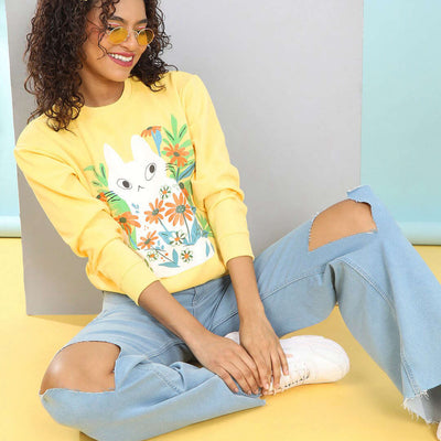 Women's Printed Regular Fit Sweatshirt