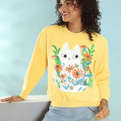 Women's Printed Regular Fit Sweatshirt