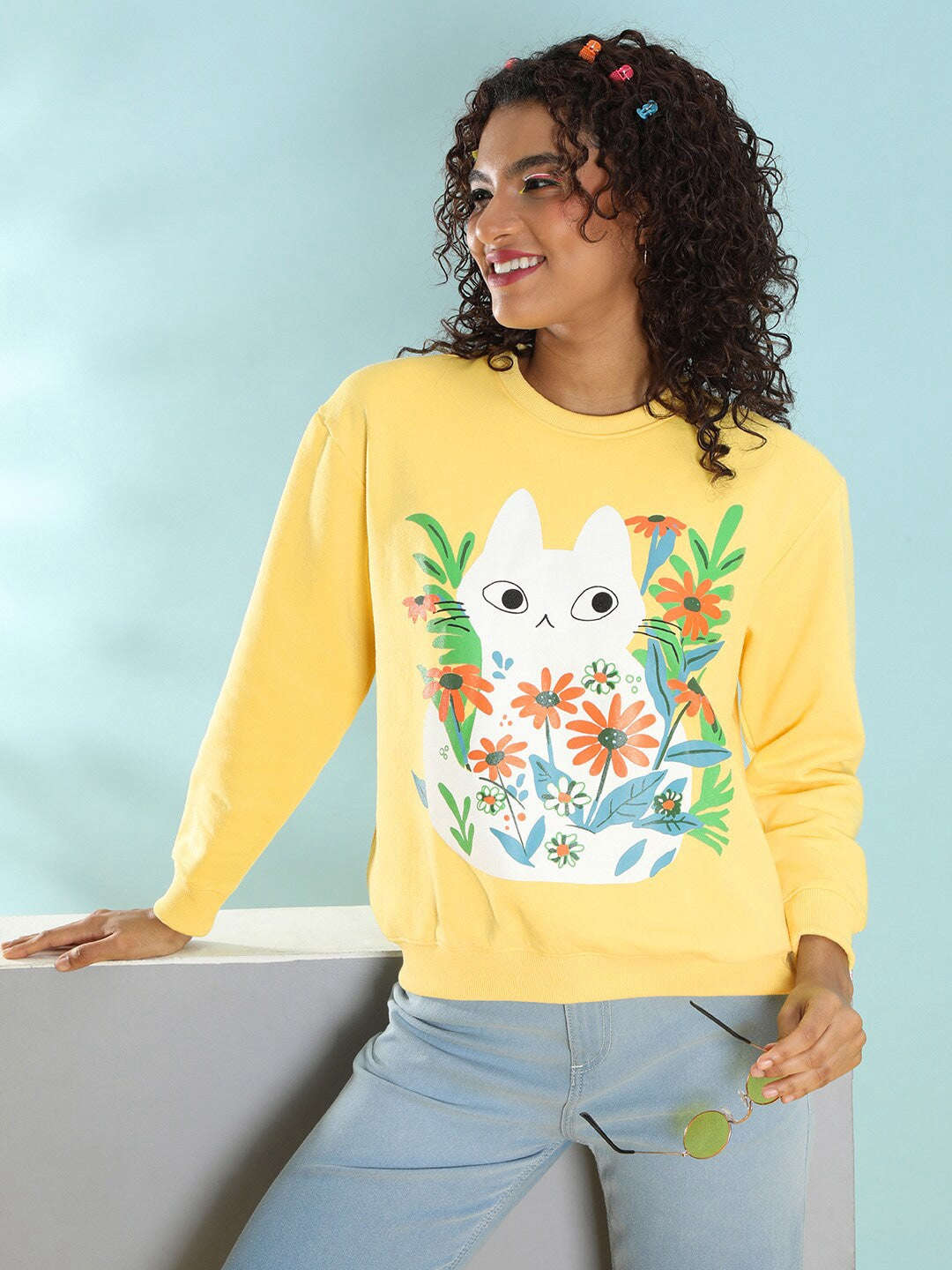 Women's Printed Regular Fit Sweatshirt