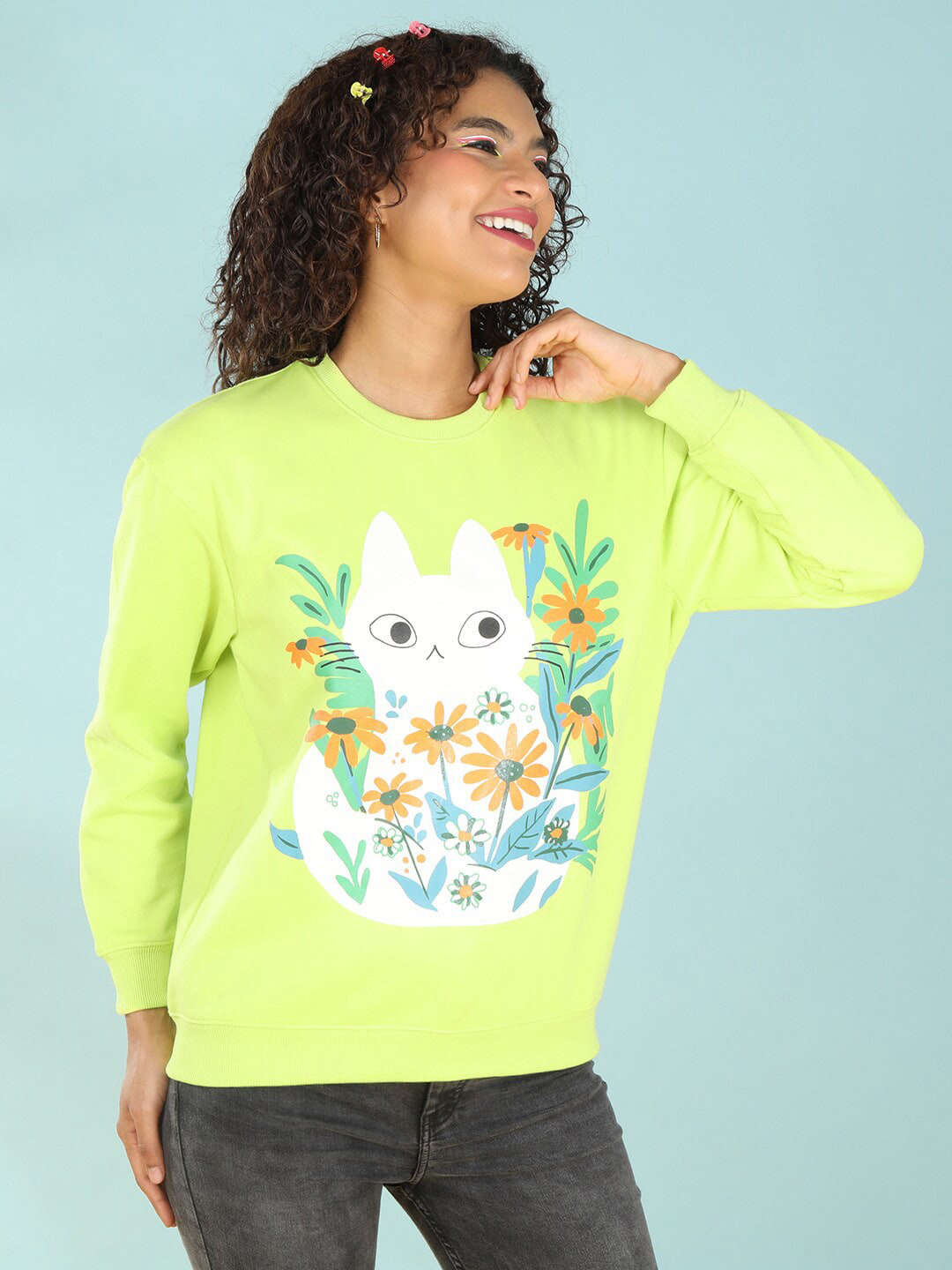 Women's Printed Regular Fit Sweatshirt