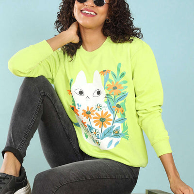Women's Printed Regular Fit Sweatshirt
