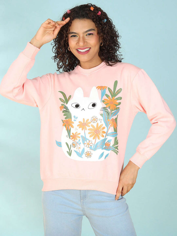 Women's Printed Regular Fit Sweatshirt