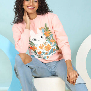 Women's Printed Regular Fit Sweatshirt