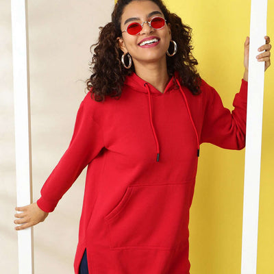 Women's Solid Regular Fit Sweatshirt