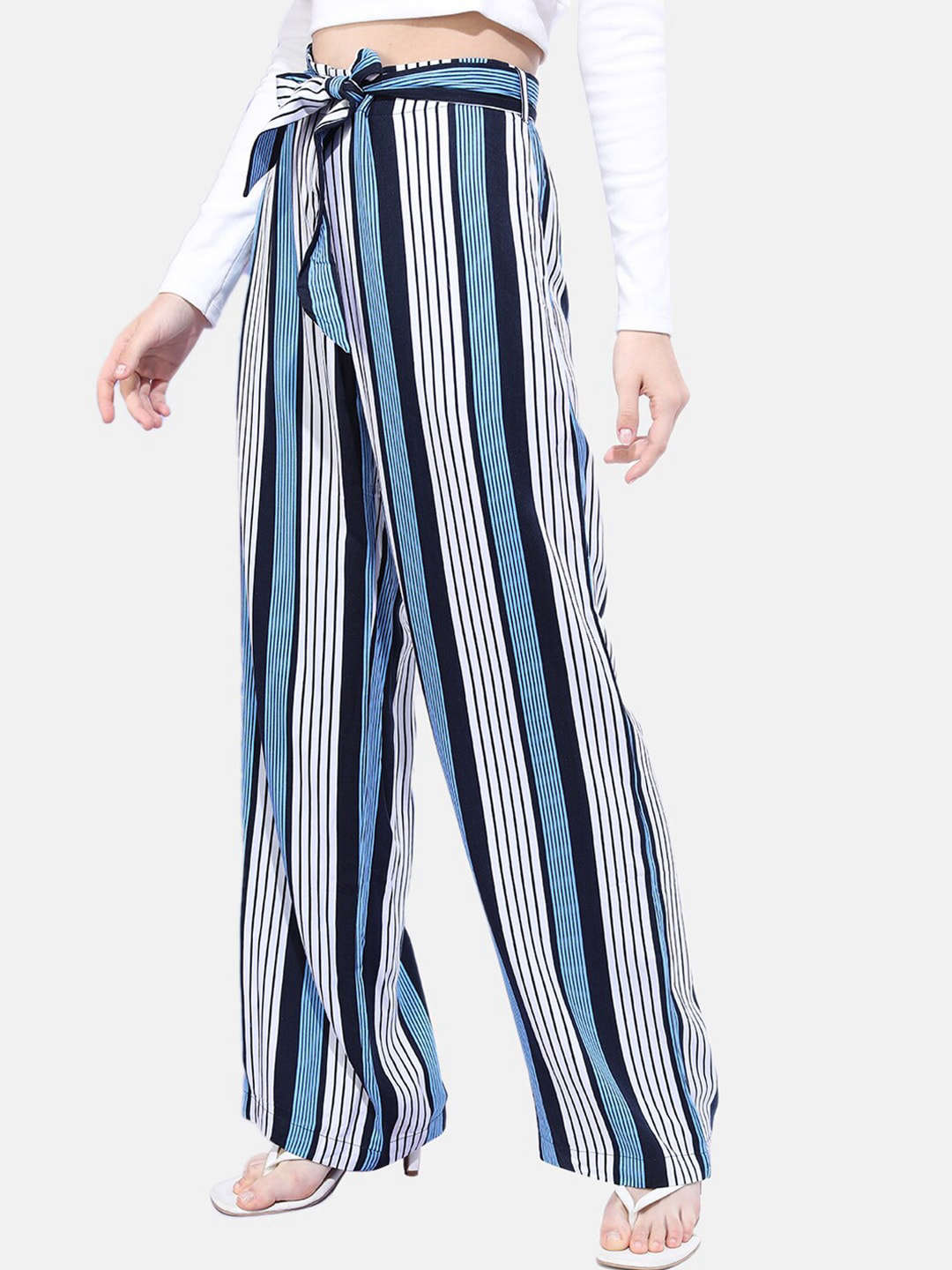 Women Striped Flare Pant