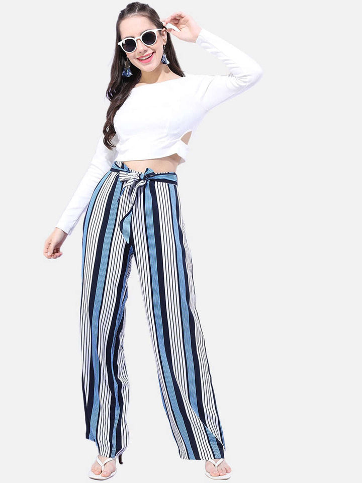 Women Striped Flare Pant