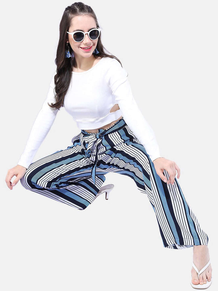 Women Striped Flare Pant