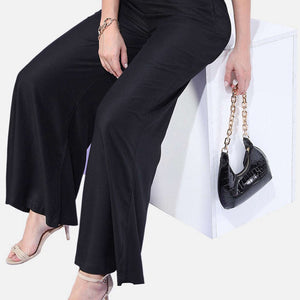 Women Solid Wide Leg Pant