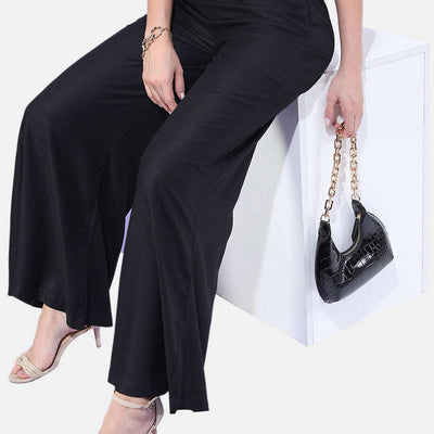 Women Solid Wide Leg Pant