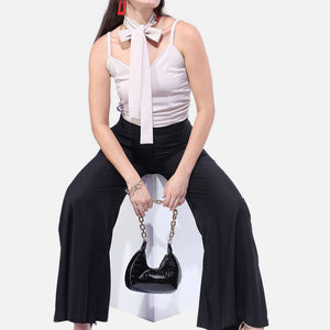 Women Solid Wide Leg Pant