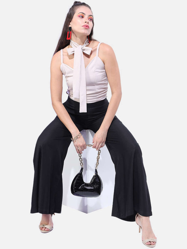 Women Solid Wide Leg Pant