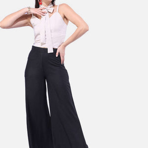 Women Solid Wide Leg Pant
