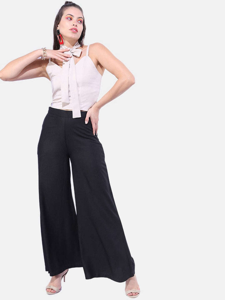 Women Solid Wide Leg Pant