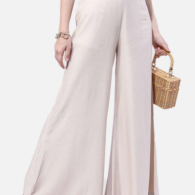 Women Solid Wide Leg Pant
