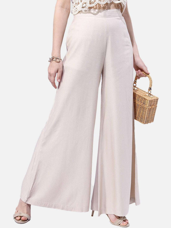 Women Solid Wide Leg Pant