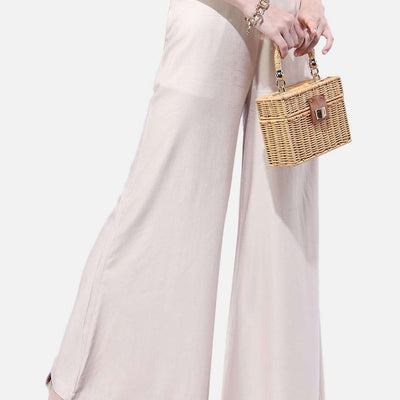 Women Solid Wide Leg Pant