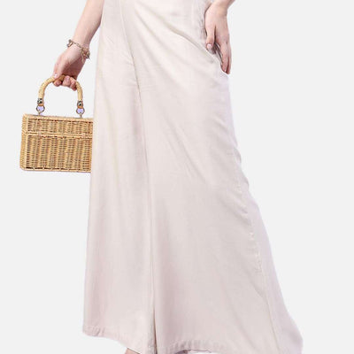 Women Solid Wide Leg Pant
