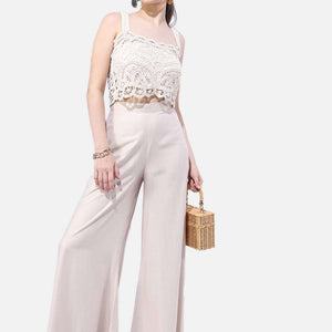 Women Solid Wide Leg Pant