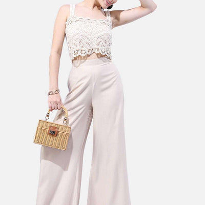 Women Solid Wide Leg Pant