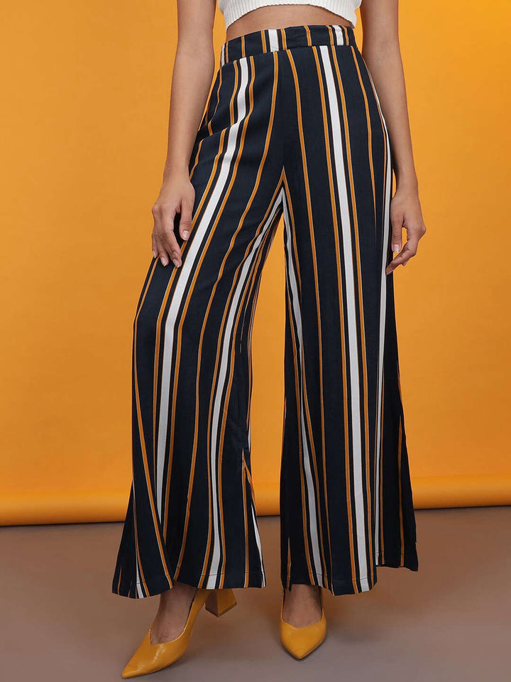 Women Striped Wide Leg Pant