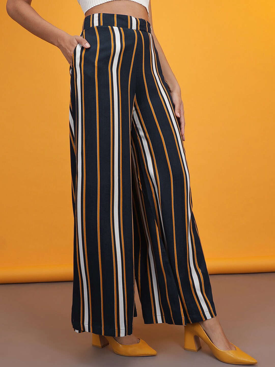 Women Striped Wide Leg Pant