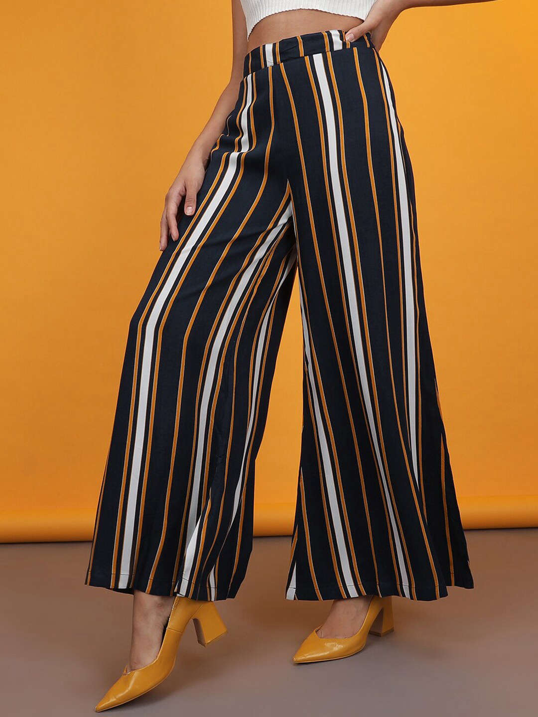 Women Striped Wide Leg Pant