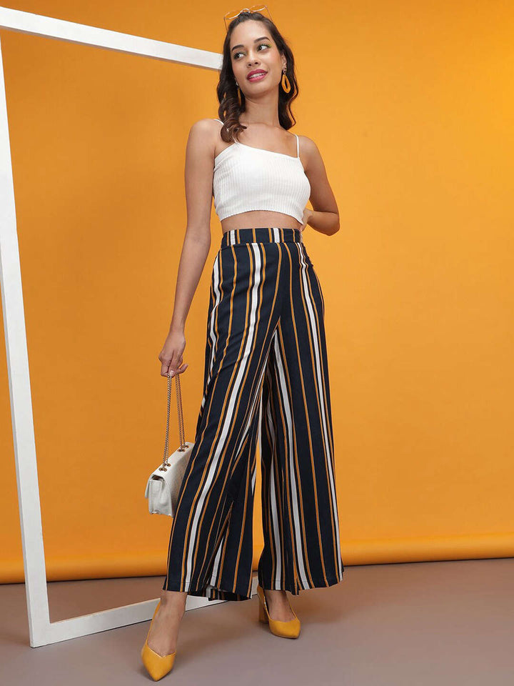 Women Striped Wide Leg Pant