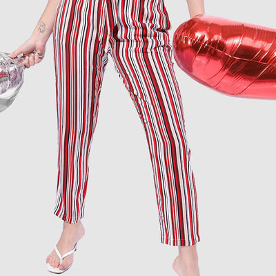 Women Striped Tapered Pant