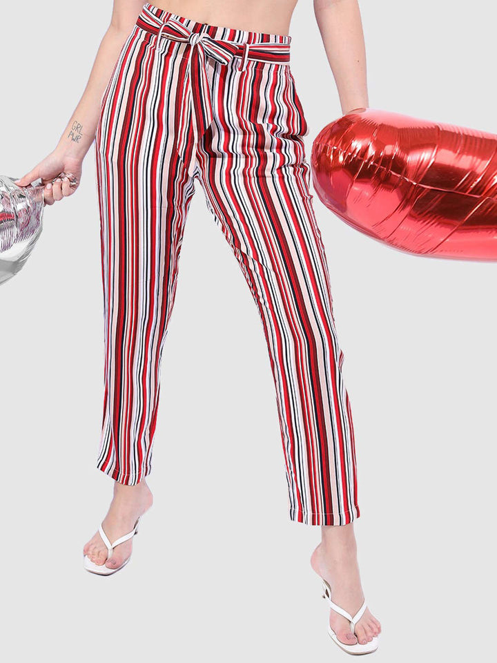 Women Striped Tapered Pant