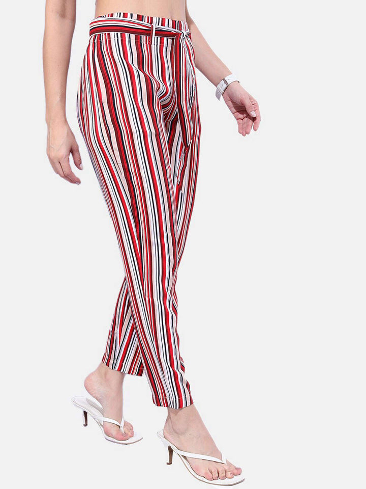 Women Striped Tapered Pant