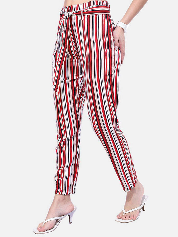 Women Striped Tapered Pant