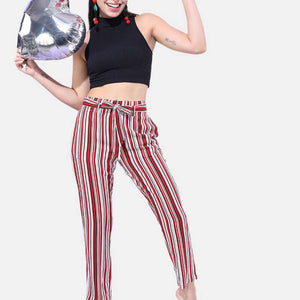 Women Striped Tapered Pant