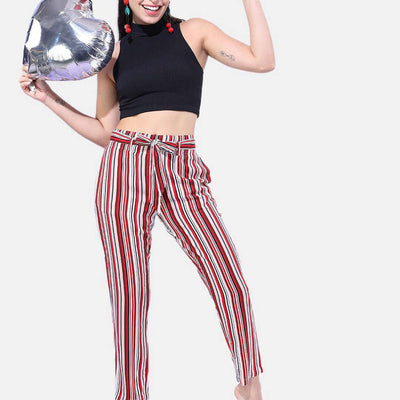 Women Striped Tapered Pant