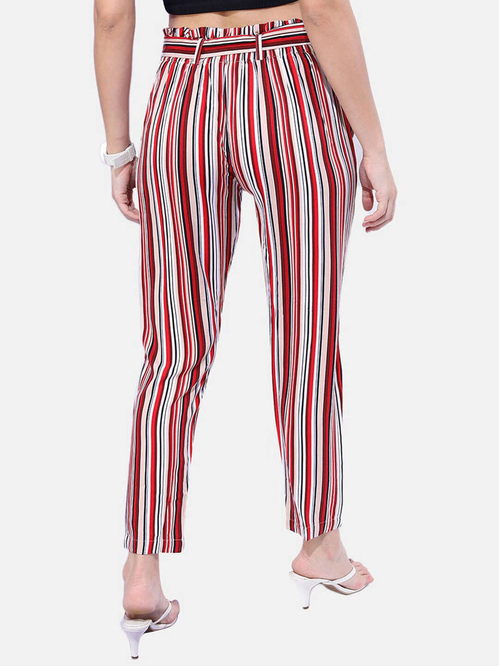 Women Striped Tapered Pant