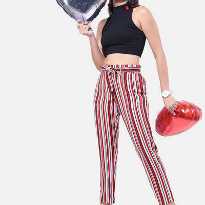 Women Striped Tapered Pant